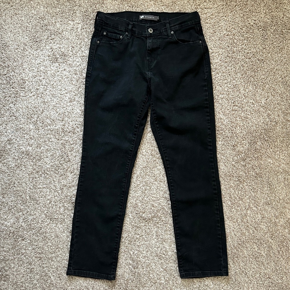 Levis 505 Straight Leg Jeans I Size 4 I Womens Black‎ Mid Rise Denim Pants